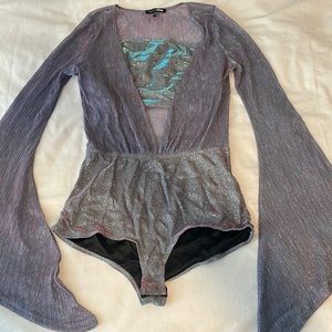 Sparkly Two Piece Bodysuit/Bandeau Set